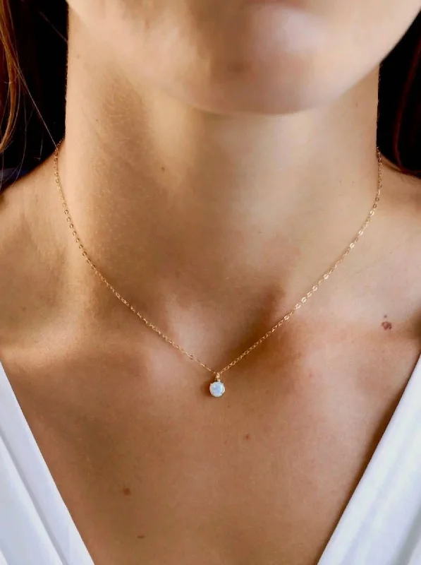 Shifted design necklaces-Opal Drop Necklace In Gold