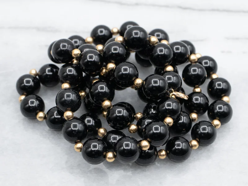 Modern art necklaces-Black Onyx Necklace