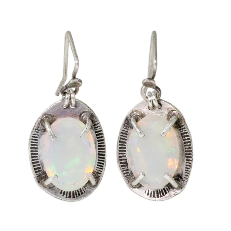 Net choker necklaces-Ethiopian Opal Earrings