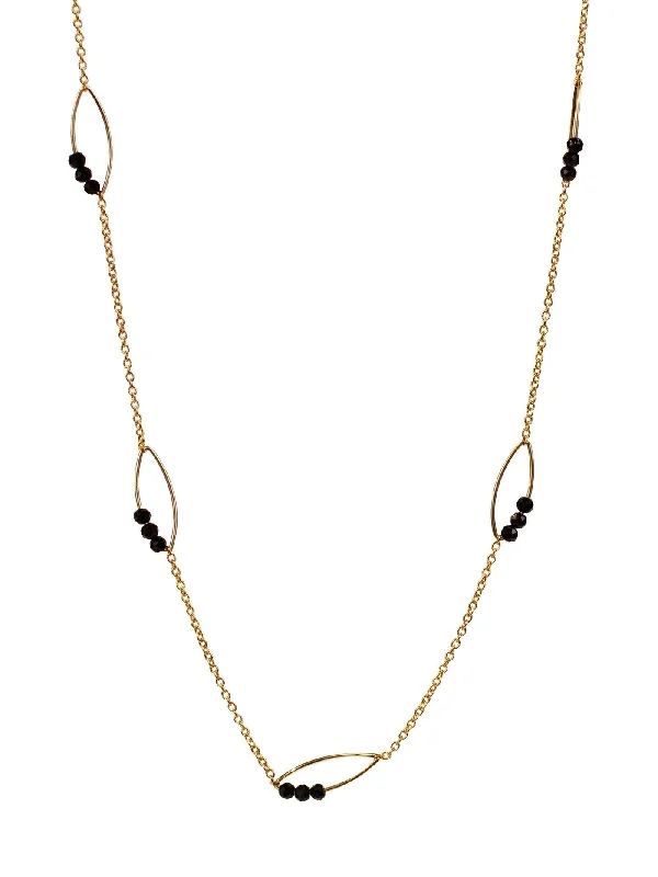 Rococo style necklaces-Lucca Black Spinel Necklace