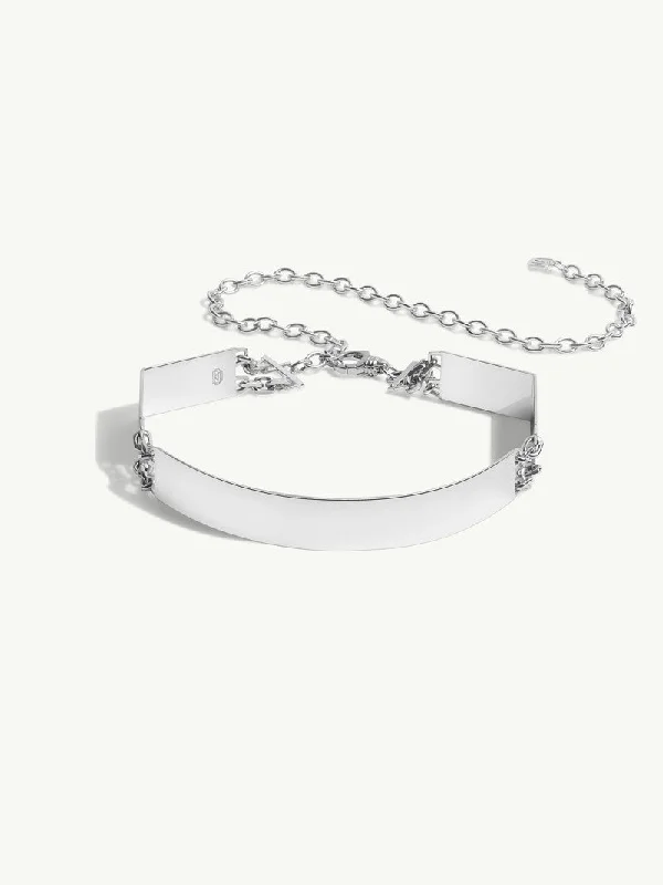 Stretchy cord necklaces-Roman Chain Choker Necklace In Sterling Silver