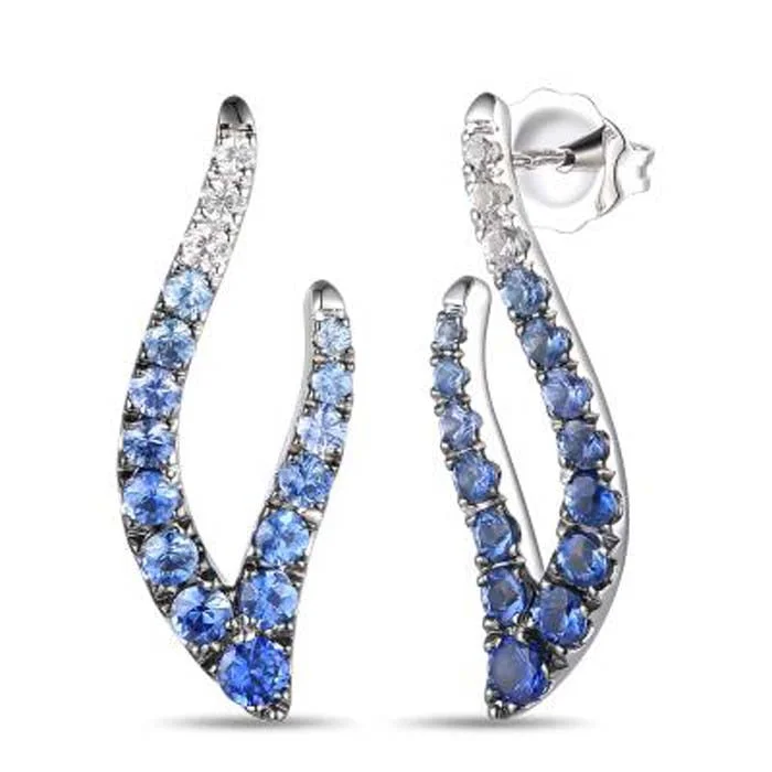 Bright gem earrings-Le Vian Earrings featuring Denim Ombré Sapphires in 14K Vanilla Gold