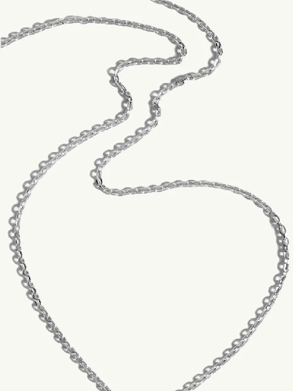 Fox charm necklaces-Diamond Cut Cable Chain Necklace In Platinum, 2.2mm