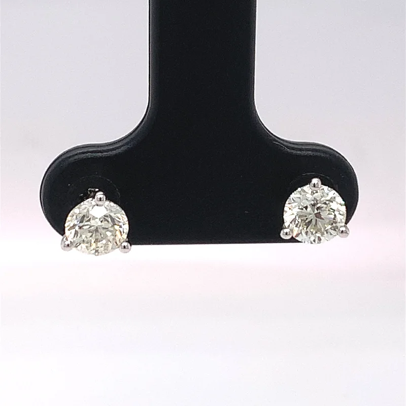 Bead weave earrings-0.97ctw Round Diamond Stud Earrings