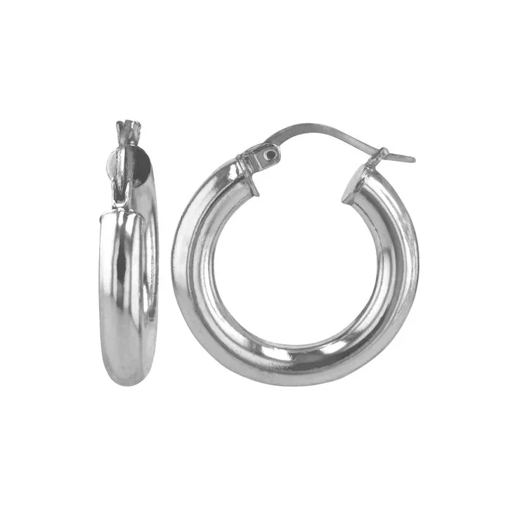 Fine drop earrings-Sterling Silver Hoop Earrings