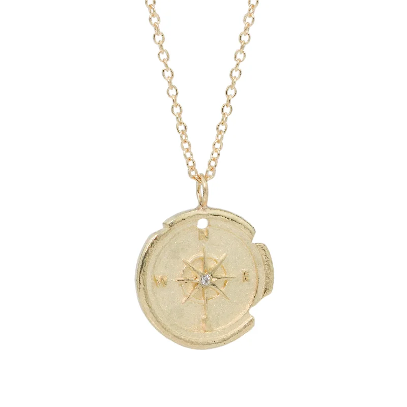 Stone-woven necklaces-The Mini Compass Necklace