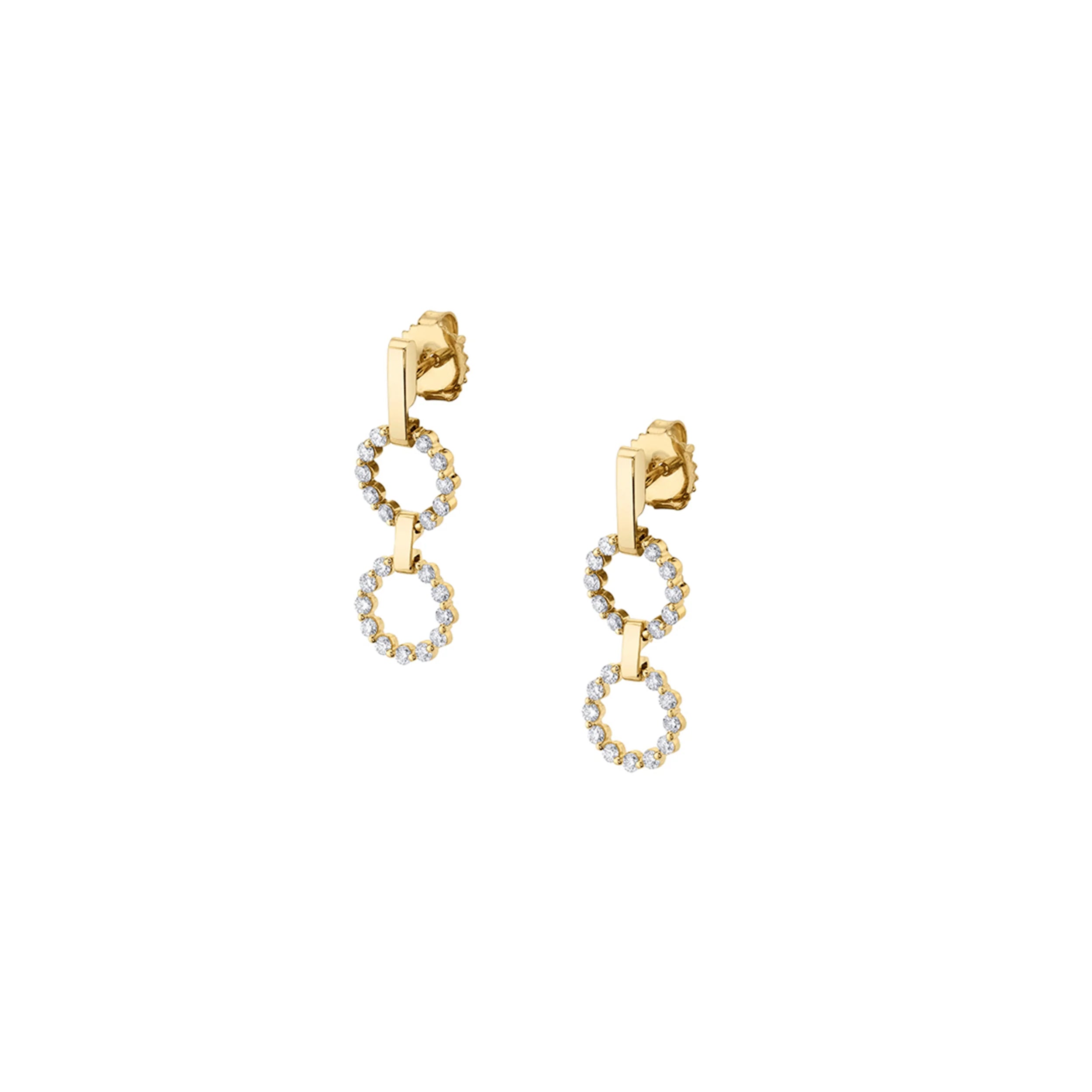 Graceful design earrings-Two Ring Cloud Drop Earrings