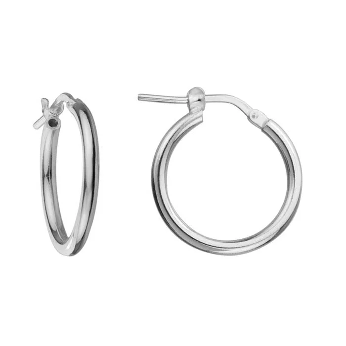 Rococo style earrings-Mountz Collection 20MM Round Hoop Earrings in Sterling Silver