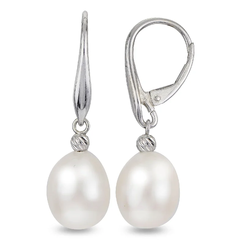 Andalusite earrings-SS Pearl & Bead Drop Earrings