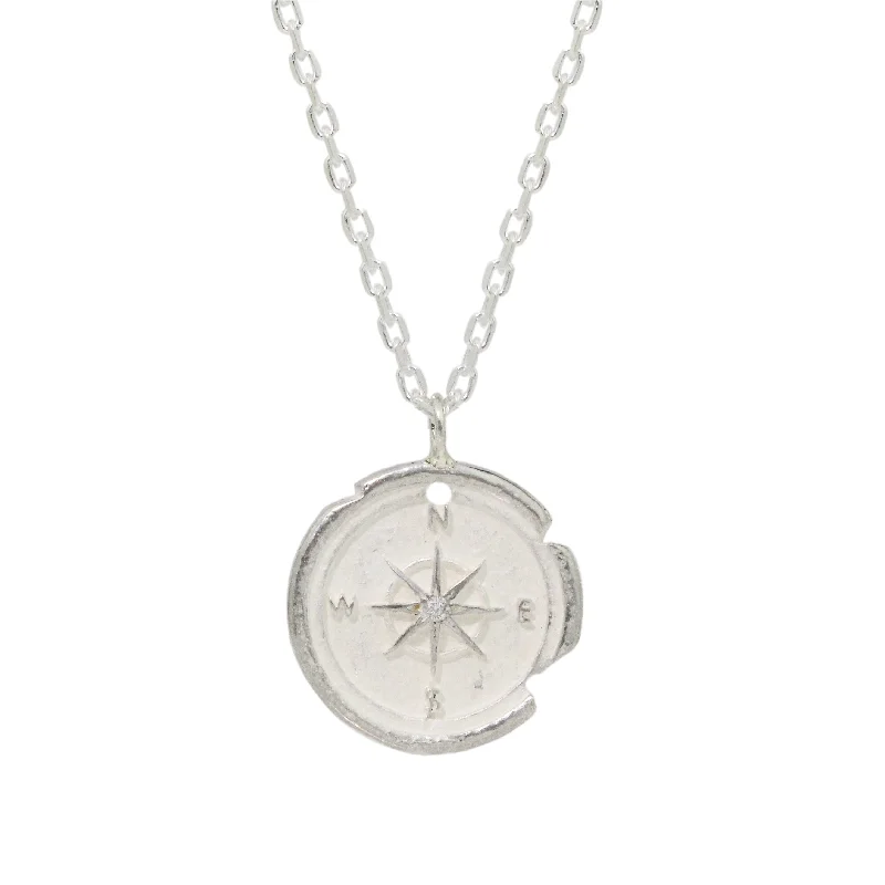 Light wood necklaces-The Mini Compass Necklace