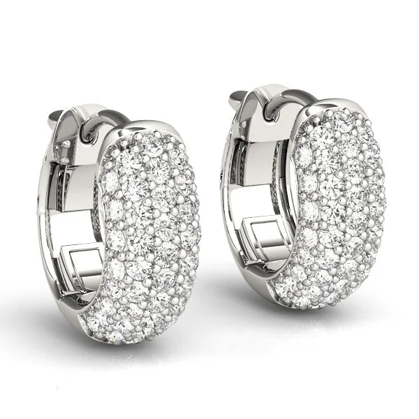 Root hoop earrings-14K 5 Row Pave Diamond Earring