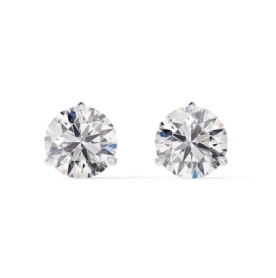 Root hoop earrings-Classic Three Prong 0.80CT Diamond Stud Earrings