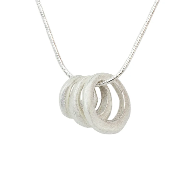 Aged style necklaces-Three Organic Circles Necklace