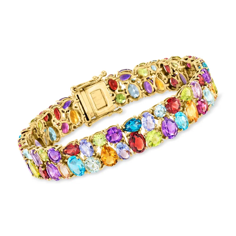 Gibbous moon bangles-Ross-Simons Multi-Gemstone Bracelet in 18kt Gold Over Sterling