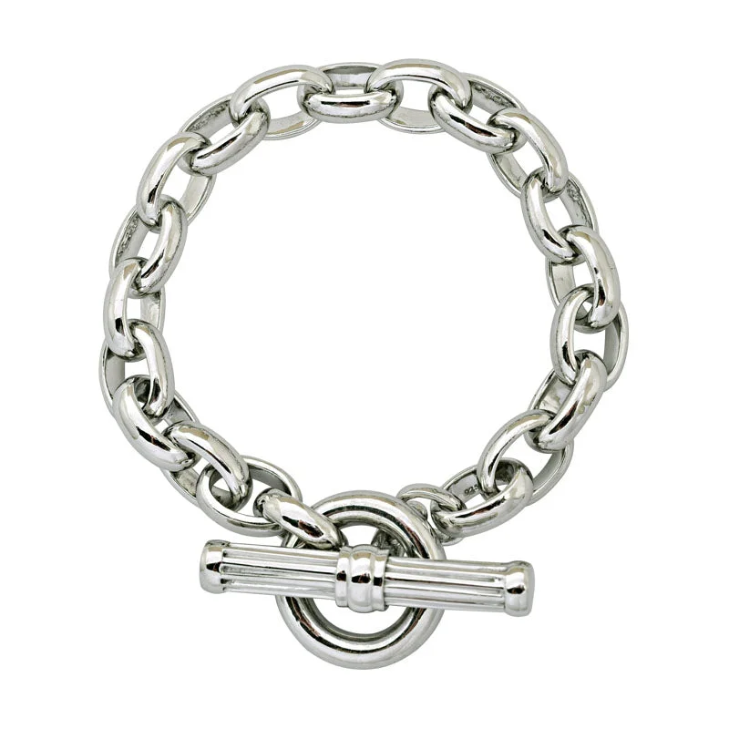 Twist charm bangles-Toggle Bracelet-Sterling Silver