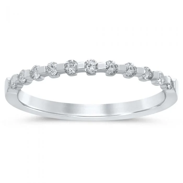 Forged name rings-18ct White Gold 1/4 Carat Diamond Eternity Ring with 11 Brilliant Diamonds