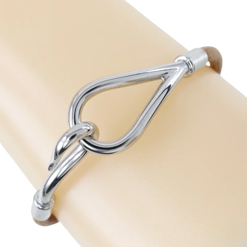 Lustrous silver bangles-Hermes  Leather Charm Bracelet (Pre-Owned)