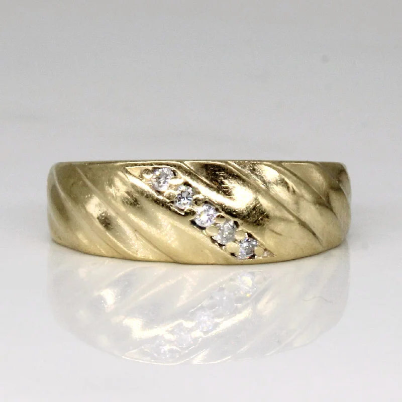 Straw style rings-Diamond Waterfall Ring | 0.05ctw | SZ 5.75 |