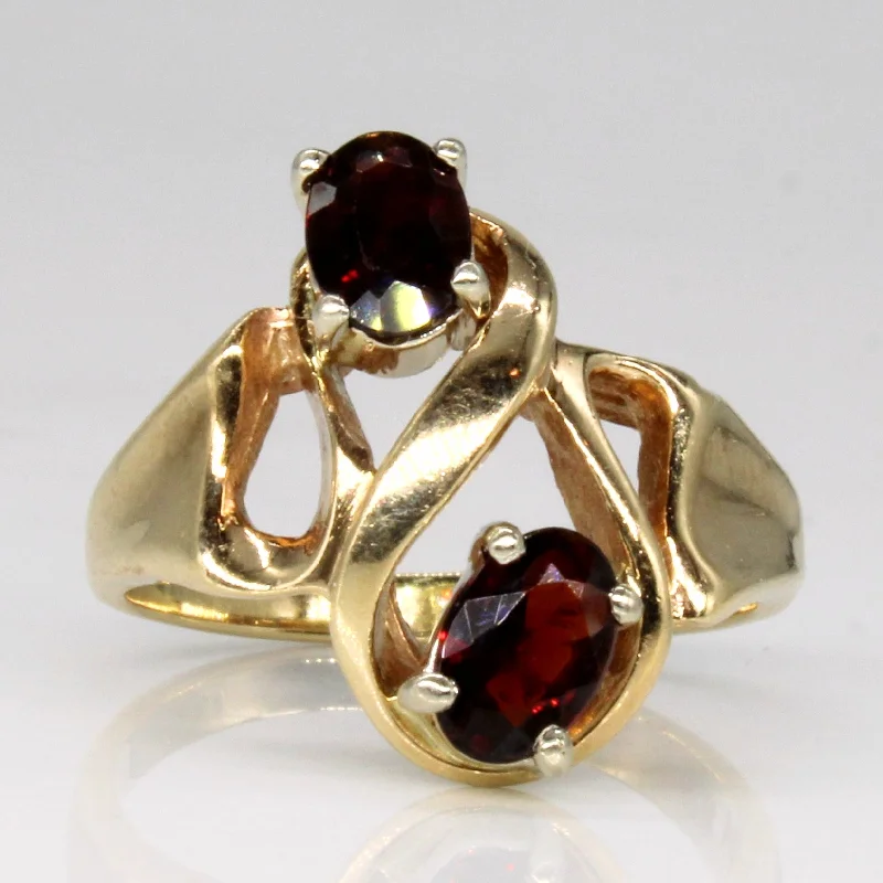 Hex stone rings-Abstract Garnet Ring | 0.74ctw | SZ 5.5 |