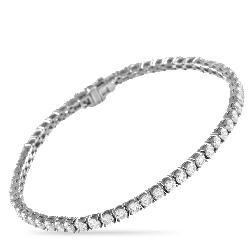 Stream shape bangles-LB Exclusive 14K White Gold 5.15 ct Lab-Grown Diamond Tennis Bracelet  LGD17-020325