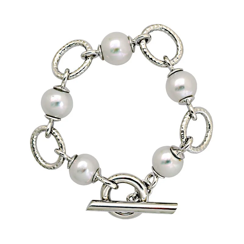 Thick geometric bangles-Repair - Toggle Bracelet- South Sea Pearl (219AS)