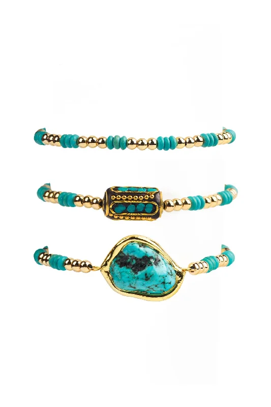 Aged cameo bracelets-Zehra Bracelet Set