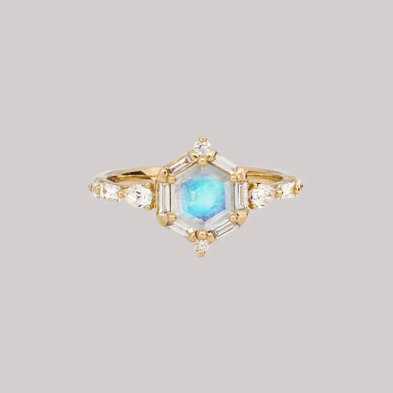 Woven cord rings-NEBULA — Moonstone Engagement Ring