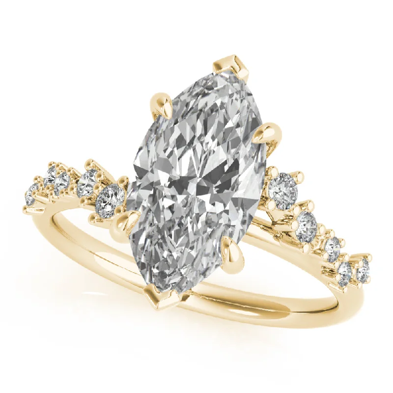 Rich cocktail rings-Ivy Split Shank Marquise Diamond Engagement Ring Setting