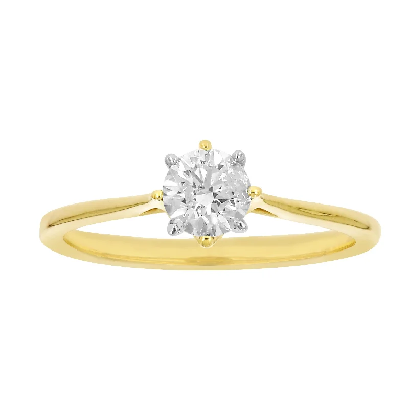 Braided strand rings-9ct Yellow Gold  1/2 Carat Diamond Solitaire Ring