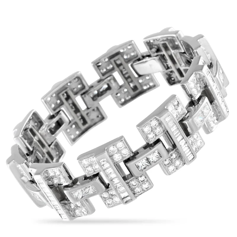 Tight clasp bangles-LB Exclusive 14K White Gold 18.35 ct Diamond Bracelet MF01-020525