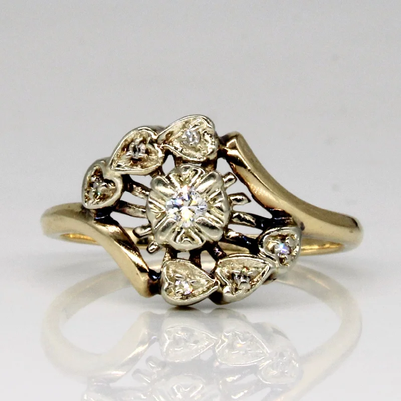 Thick gold rings-Bypass Diamond Ring | 0.08ctw | SZ 8 |