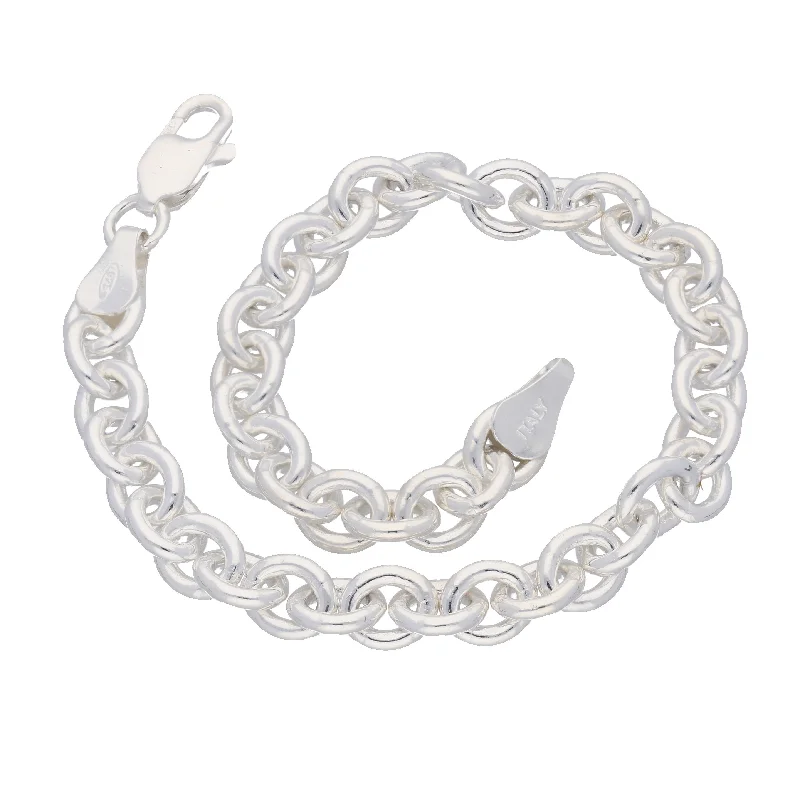 Andalusite bracelets-Cable Link Chain Bracelet, Sterling Silver, 6mm Wide - 7", 7.5", 8" Lengths