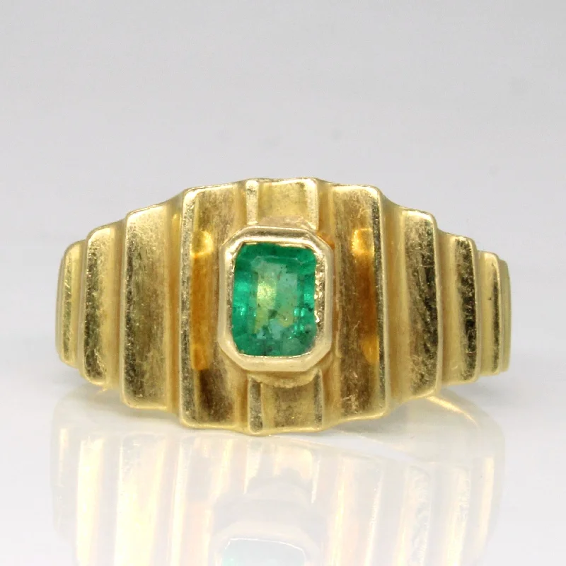 Stone-woven rings-Emerald Ring | 0.40ct | SZ 6.5 |