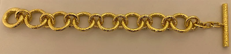 Cotton thread bangles-Toggle Bracelet - Plain Gold