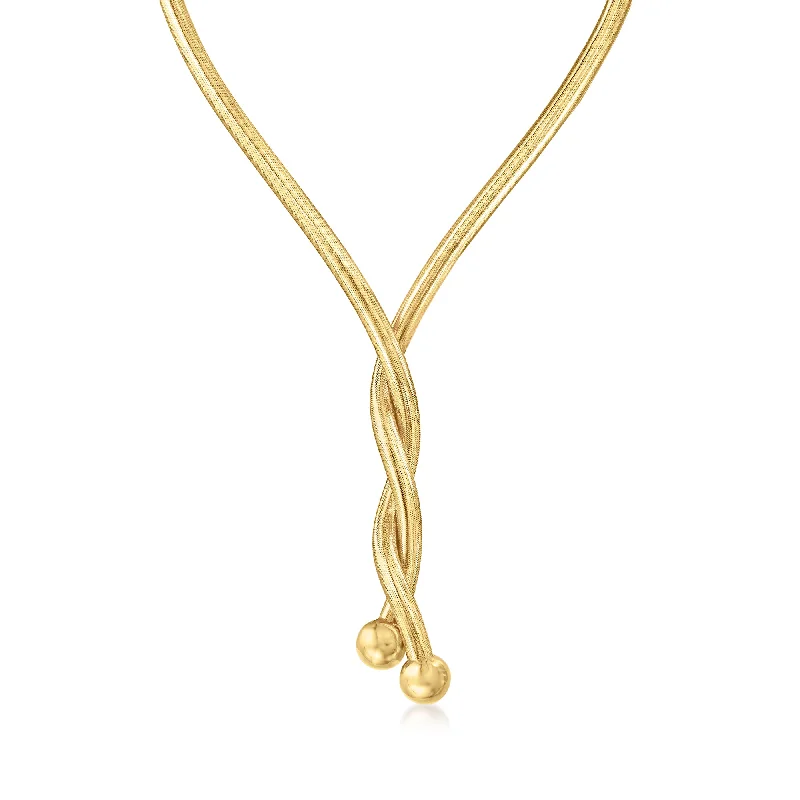 Swan motif bangles-Ross-Simons Italian 18kt Yellow Gold Over Sterling Silver Flexible 4-In-1 Necklace/Bracelet