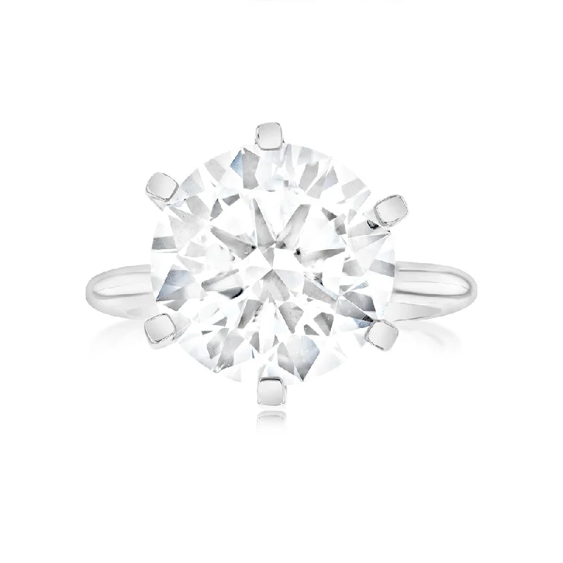 Clear crystal rings-Luminesce Lab Grown 18ct White Gold Solitaire Ring in 6 Carat Certified Diamond