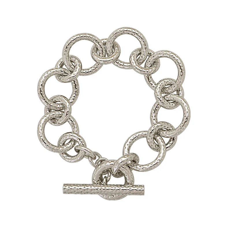 Mixed alloy bracelets-Toggle Bracelet- Sterling Silver