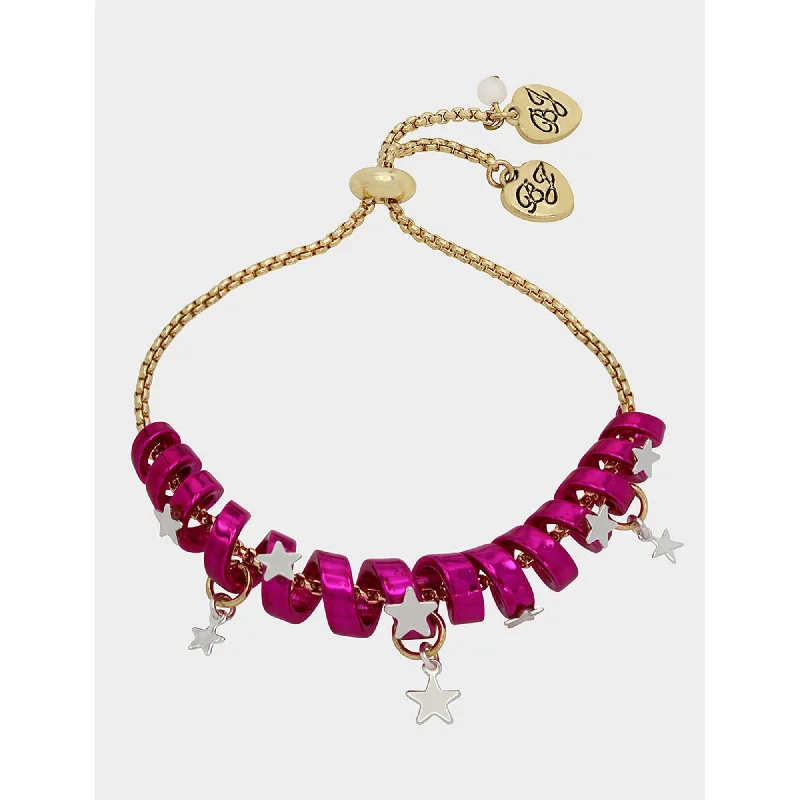 Stream shape bangles-Betseys Holiday Coil Bracelet Pink