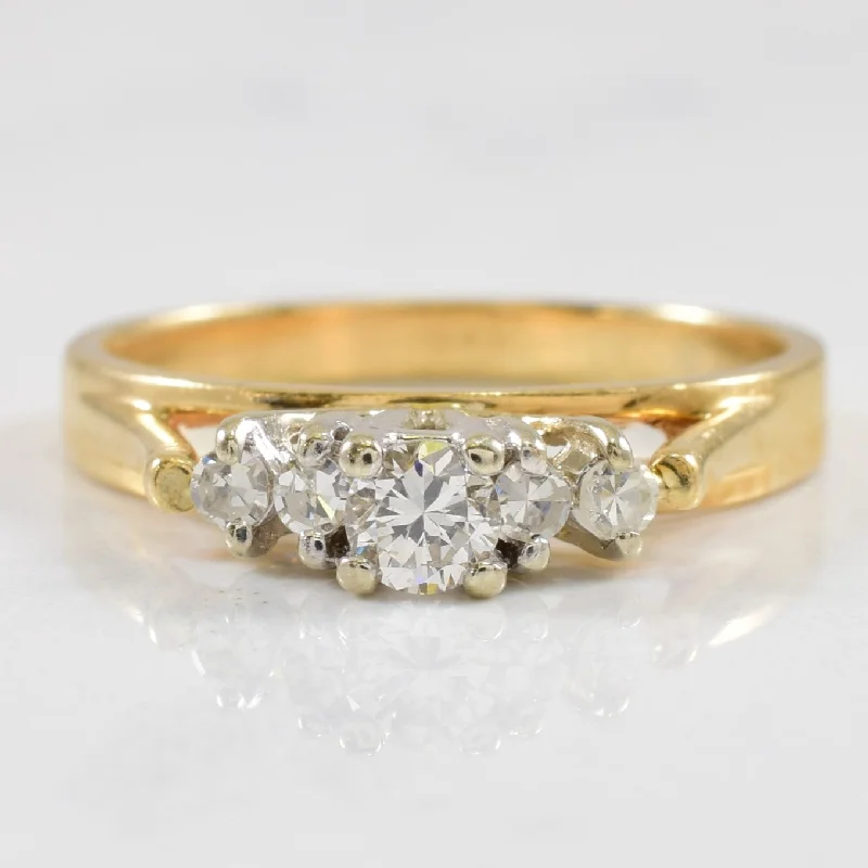 Thick gold rings-Diamond Cathedral Ring | 0.22ctw | SZ 5.5 |