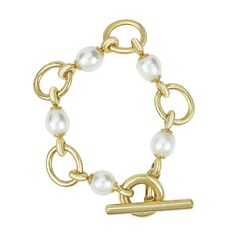 Hand-forged bangles-Toggle Bracelet - South Sea Pearl (2368D)