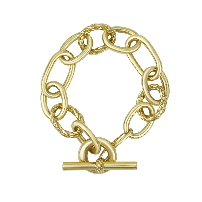 Fine stack bracelets-Toggle Bracelet - Gold (2368E)