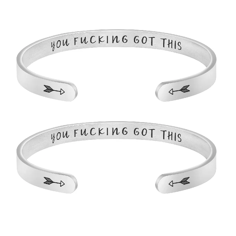 Andalusite bracelets-You F**king Got This Set of 2 Bracelets