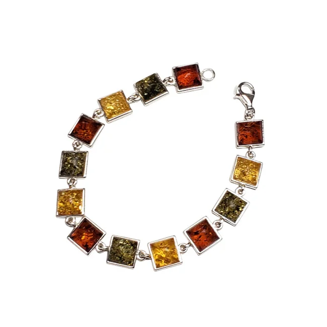 Fine cuff bracelets-Square Amber Bracelet