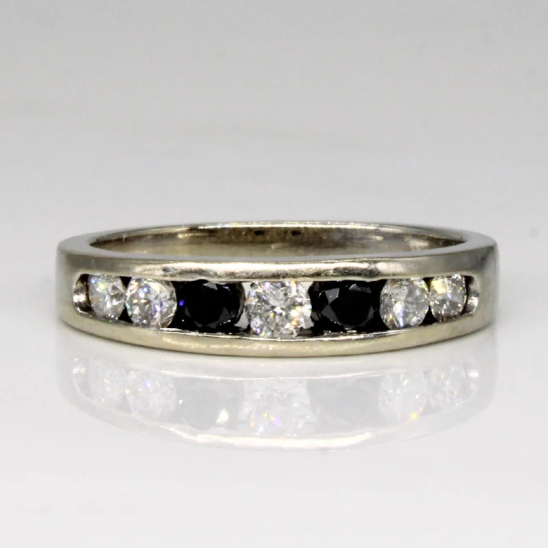 Thick stone rings-Channel Set Diamond & Sapphire Ring | 0.36ctw, 0.16ctw | SZ 6.75 |