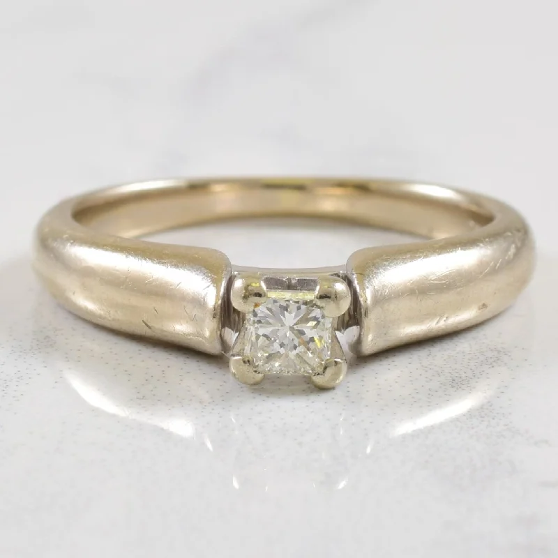 Fine filigree rings-Solitaire Princess Cut Diamond Ring | 0.22ct | SZ 6.5 |