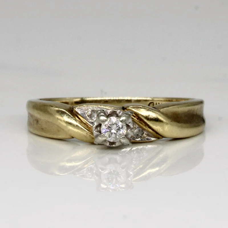 Fox motif rings-High Set Diamond Ring | 0.07ctw | SZ 6 |