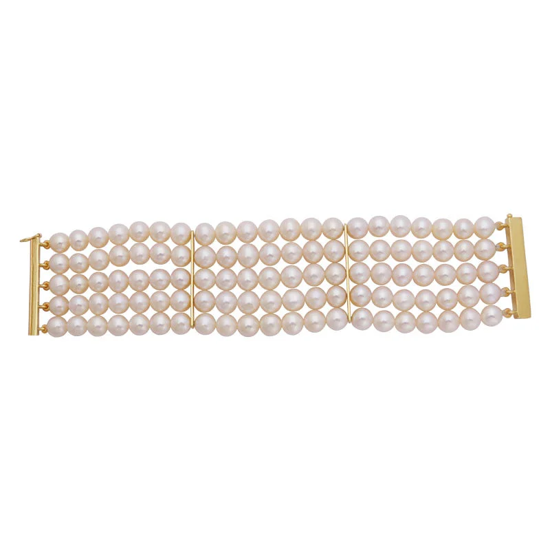 Seafoam theme bracelets-BEADS BRACELET- PEARL WITH 18K GOLD CLASP