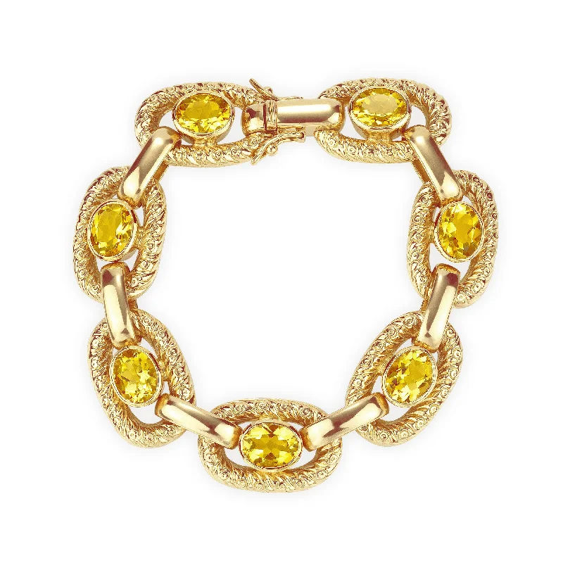 Poppy motif bangles-Bracelet- Lemon Quartz (1041C)