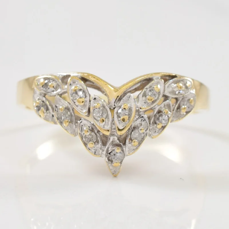 Stream style rings-Cluster Diamond Chevron Ring | 0.04ctw | SZ 5 |