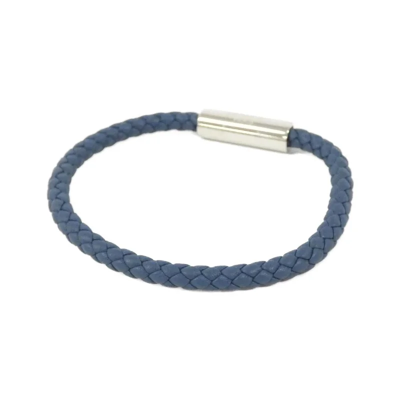 Yarn edge bangles-Hermes Navy Swift Leather Charm Bracelet (Pre-Owned)